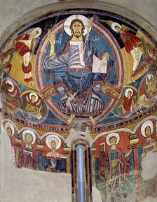 Pantocrator in the apse of the church of Sant Climent de Taüll in the Vall de Boi (Boi Valley), A…