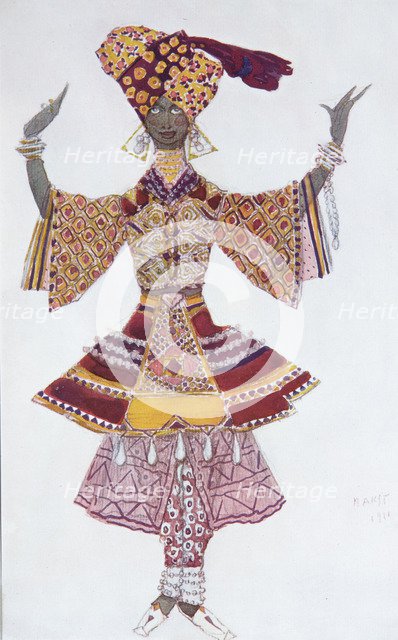 Costume design for the Ballet Blue God by R. Hahn, 1912. Artist: Bakst, Léon (1866-1924)