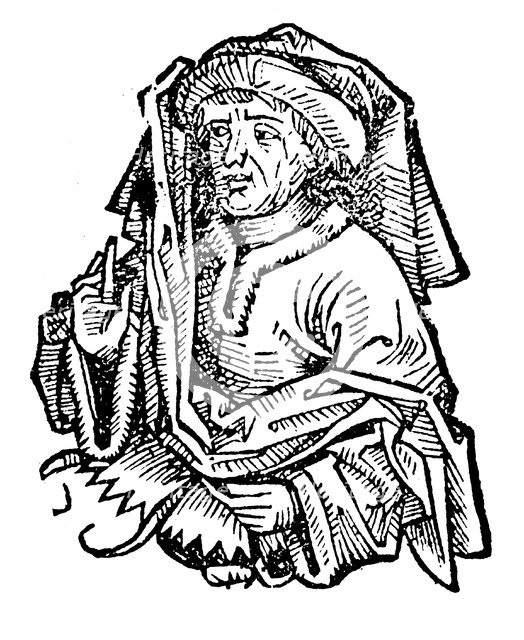 Averroes (Ibn Rushd) (1126-1198), eminent medieval Islamic philosopher, 1493. Artist: Unknown