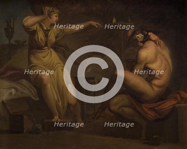 Fotis sees her Lover Lucius Transformed into an Ass. Motif from Apeleius' The Golden Ass, 1807-1808. Creator: Nicolai Abraham Abildgaard.