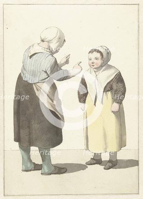 Two opposing girls, 1700-1800. Creator: W. Barthautz.