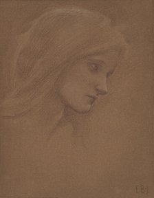 Head of a young girl. Creator: Burne-Jones, Sir Edward Coley (1833-1898).