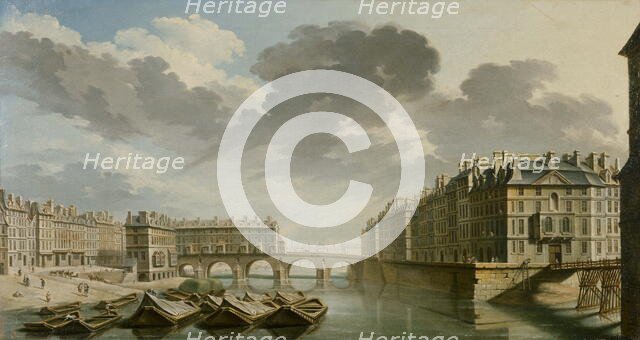 Quai des Ormes (current Quai de l'Hotel de Ville), the Pont Marie et Ile Saint-Louis, 1757. Creator: Nicolas Raguenet.