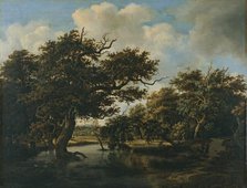 Woodland Pond, 1660. Creator: Meindert Hobbema.