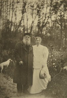 Russian author Leo Tolstoy and his wife Sophia Tolstaya, Russia, 1895. Artist: Sophia Tolstaya
