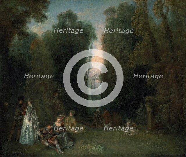 'View through the trees in the Park of Pierre Crozat', 1715. Artist: Jean-Antoine Watteau