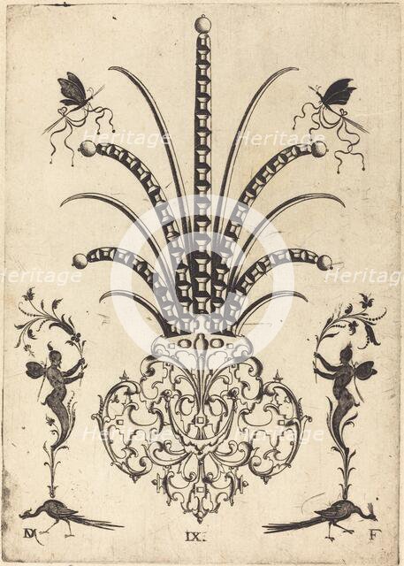 Brooch with Table-Stones, Butterflies at Top, and Peacocks and Hermes at Bottom, 1596. Creator: Daniel Mignot.