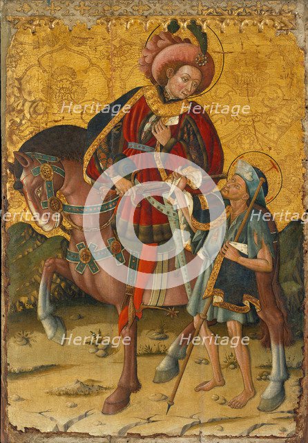 Saint Martin Sharing his Cloak, c. 1440. Artist: Blasco de Grañén (?-1459)