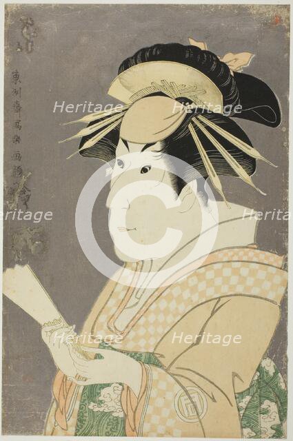 The actor Sanogawa Ichimatsu III as Onayo, 1794. Creator: Tôshûsai Sharaku.