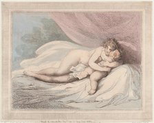 Sleeping Venus Cuddling a Child, January 1, 1799., January 1, 1799. Creator: Thomas Rowlandson.