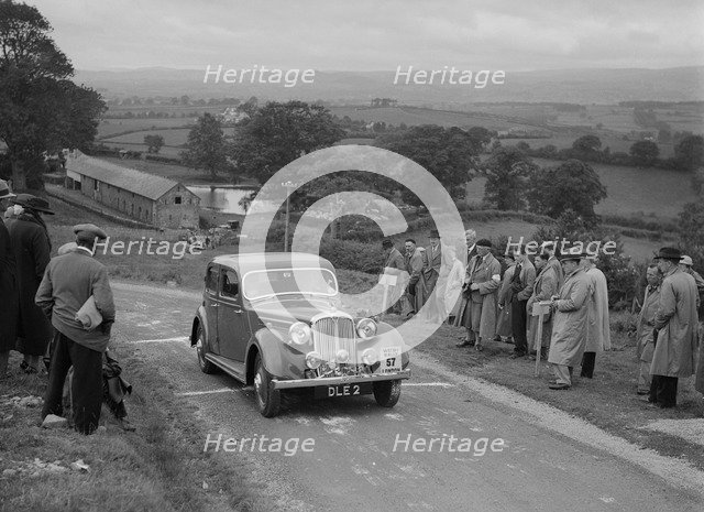 Rover 4-door saloon of FD Cooper competing in the South Wales Auto Club Welsh Rally, 1937 Artist: Bill Brunell.