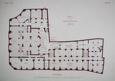 Rathskeller Neubau, Halle (Saale), Saxony-Anhalt, Germany, Basement Plan, c. 1887. Creator: Peter Joseph Weber.