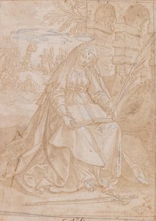 Saint Justine, 1584. Creator: Vos, Maerten, de (1532-1603).