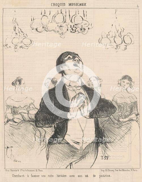 Cherchant à fasciner une riche héritière..., 19th century. Creator: Honore Daumier.