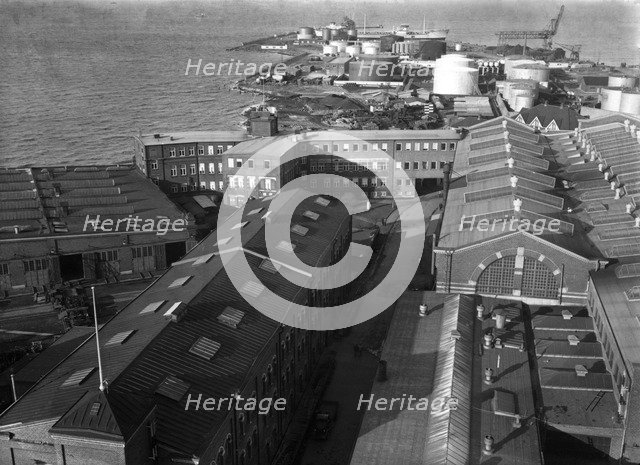 Aerial view of Kockums shipyard, Malmö, Sweden, 1944. Artist: Unknown