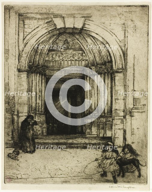 Portal of St. Germain-des-Prés, 1900. Creator: Donald Shaw MacLaughlan.