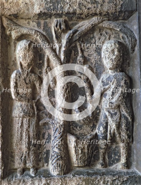 Façade of the Monastery of Santa Maria de Ripoll in which the 12 months of the year are represent…