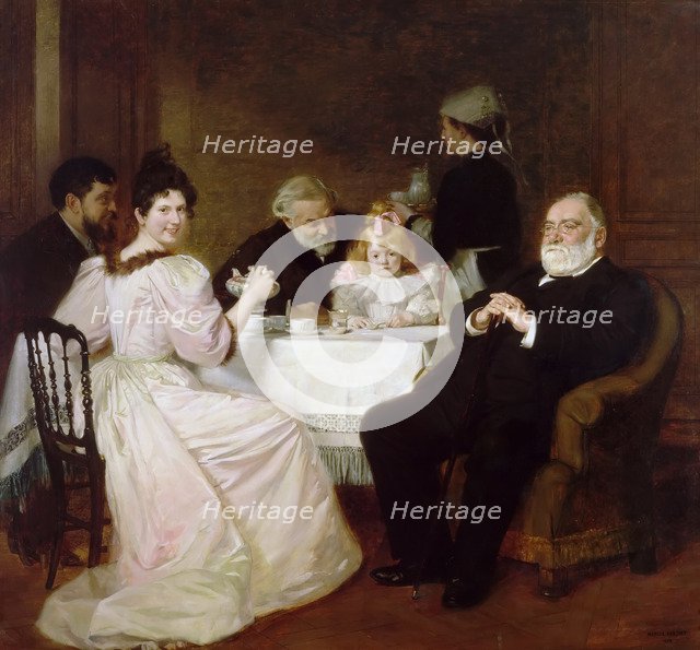 Family Reunion at the Home of Madame Adolphe Brisson. Artist: Baschet, Marcel André (1862-1941)