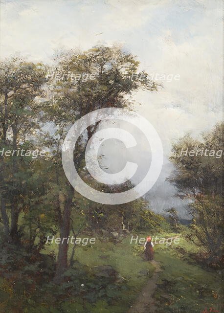 A Girl from Dalarna on the Road. Creator: Johan Severin Nilsson.