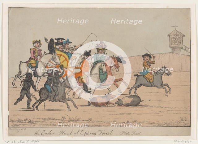 The Easter Hunt at Epping Forest, Plate First, 1800-1820. Creator: Unknown.