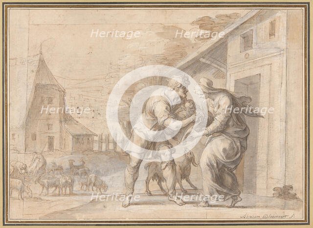 The Goatherd Lamon Handing the Infant Daphnis to His Wife Myrtele, after 1606. Creator: Ambroise Dubois.