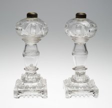 Pair of Lamps, 1835/40. Creator: Union Flint Glass Works.