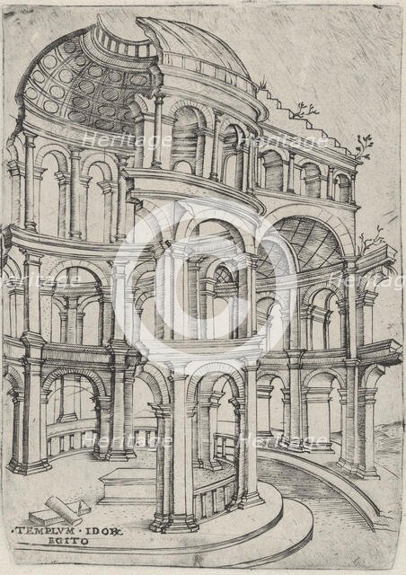 Templum Idor Egito, from a Series of 24 Depicting (Reconstructed) Buildings f..., Plate ca. 1530-50. Creator: Anon.