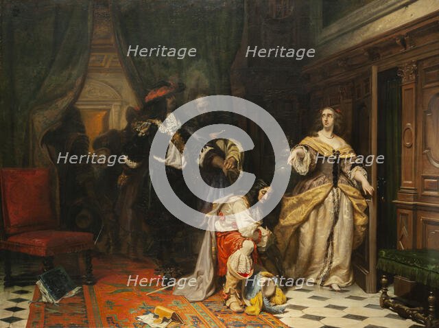 Queen Christina of Sweden and Monaldeschi, 1853. Creator: Höckert, Johan Fredrik (1826-1866).