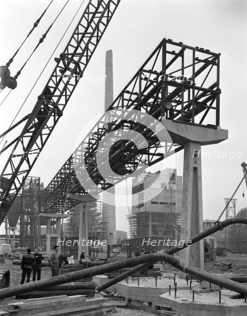 Civil engineers on the site of Coleshill Gas Works, Warwickshire, 1962.  Artist: Michael Walters