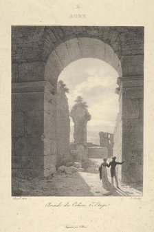 Archway of The Colosseum, First Level, 1822. Creator: Jean-Baptiste Isabey.