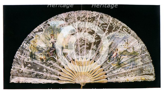 Fan by Duvelleroy, 1901.Artist: Jean Malvaux