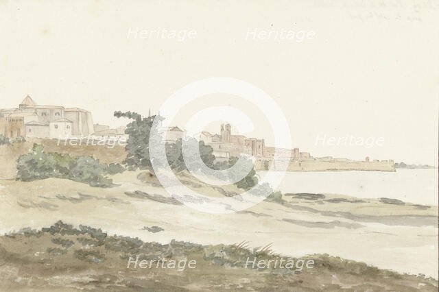 View of Barletta located on the coast, 1778. Creator: Louis Ducros.