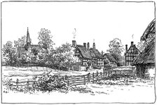 Luddington village and new church, Warwickshire, 1885.Artist: Edward Hull