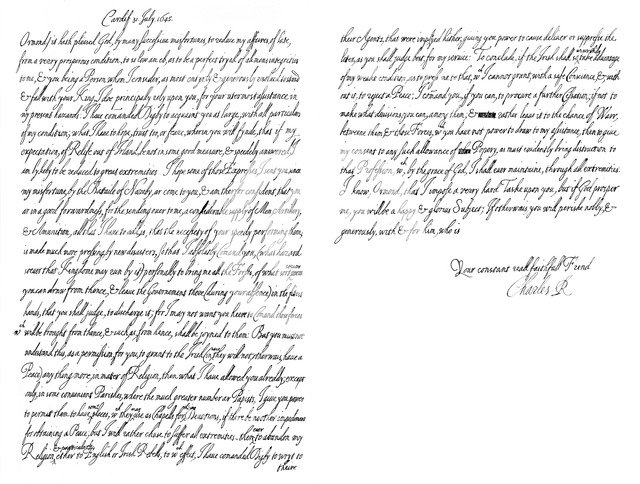 Letter by Charles I, King of England, to the Duke of Ormonde, 1645 (1865).Artist: Frederick George Netherclift