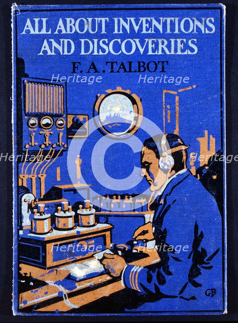 Wireless officer sending a message by Morse Code from on board a ship, 1916. Artist: Unknown