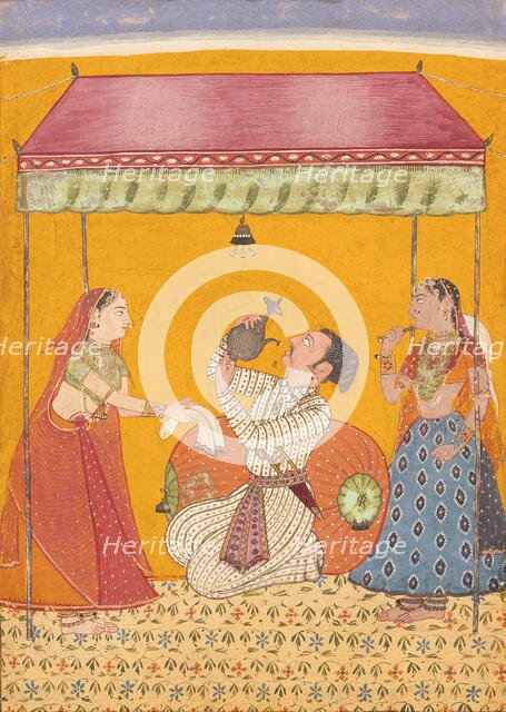 Jaladhara Ragaputra, Son of Megha Mallar Raga, Folio from a Ragamala..., between c1685 and c1690. Creator: Unknown.