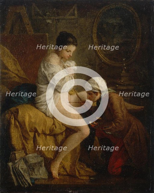 Scene from the Fable Le bât (The Pack Saddle) by Jean de La Fontaine, Early 1730s.