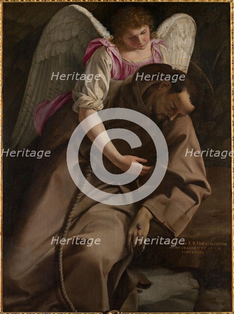Saint Francis supported by an Angel, 1610-1612. Creator: Gentileschi; Orazio (1563-1638).