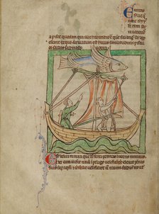 A Flying Fish; Northumberland Bestiary, about 1250-1260. Creator: Unknown.