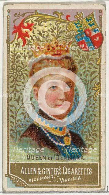 Queen of Denmark, from World's Sovereigns series (N34) for Allen & Ginter Cigarettes, 1889., 1889. Creator: Allen & Ginter.