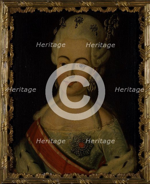 Portrait of Grand Duchess Natalia Alexeyevna of Russia (1755-1776), Princess Wilhelmina Louisa of He Artist: Anonymous  