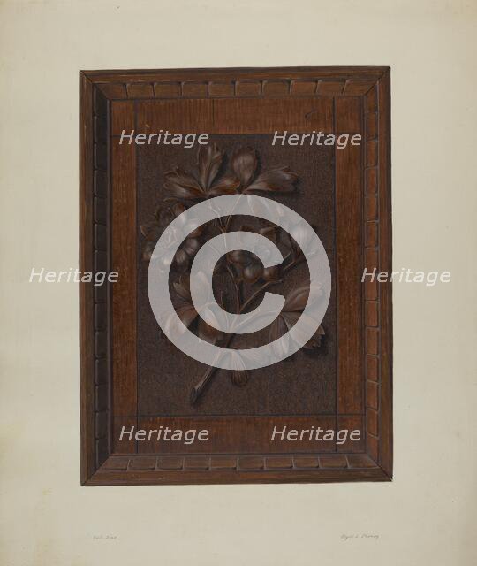 Carved Wood Panel, 1935/1942. Creator: Clyde L. Cheney.
