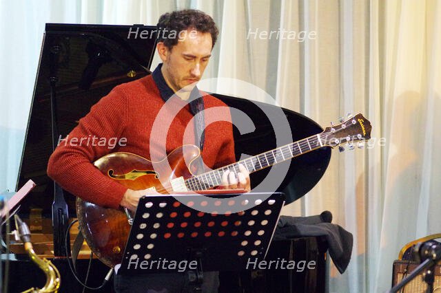 Alex Monk, Stan Sulzmann’s Neon Orchestra, Watermill Jazz Club, Dorking, Surrey, Nov 2023. Creator: Brian O'Connor.