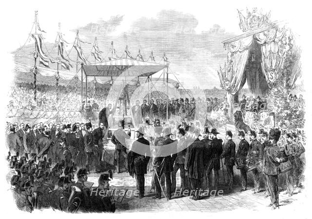 The King of Holland laying the foundation-stone of the Amsterdam ship-canal locks, 1870. Creator: Unknown.