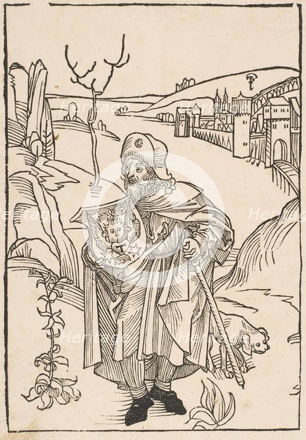 Gerson as a Pilgrim, frontispiece to Gersonis Opera, 1489.n.d. Creator: Albrecht Durer.
