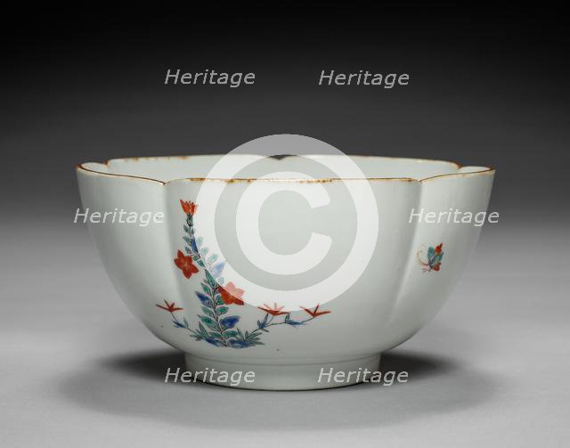Bowl with Butterflies and Flowers: Kakiemon Type, c. 1700. Creator: Unknown.