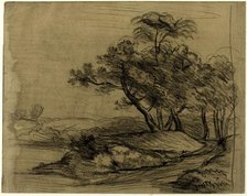 River Bank with Trees (recto), 1796/1837. Creator: John Constable.