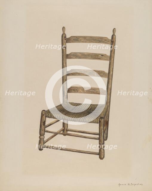 Ladder Back Chair, 1938. Creator: Annie B Johnston.