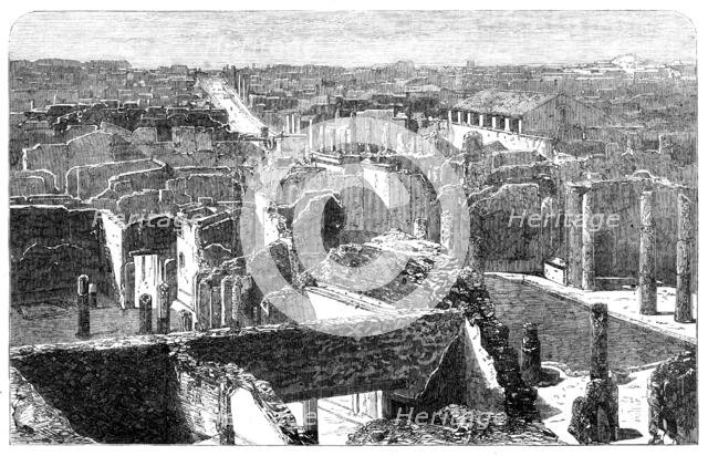 Recent discoveries in the buried city of Pompeii: general view of the excavations, 1864. Creator: Unknown.