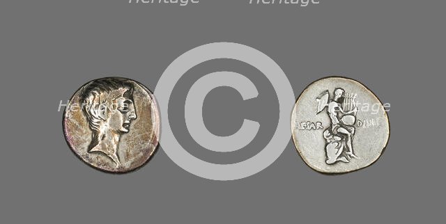 Denarius (Coin) Portraying Octavian, 32-29 BCE. Creator: Unknown.